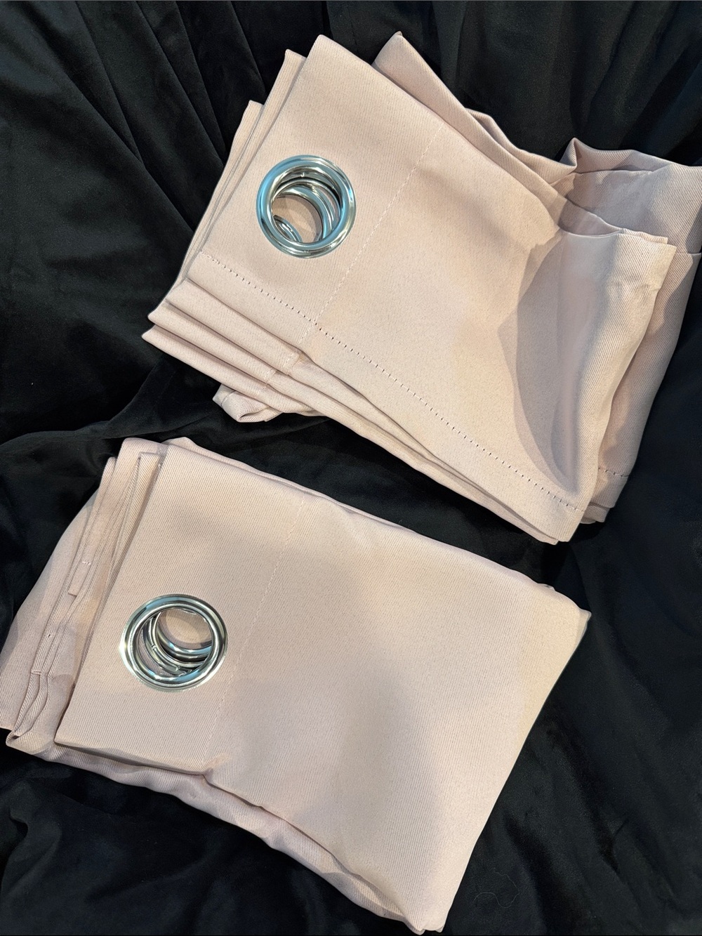 Light Blush Grommet Top Curtain Panels - Set of 2